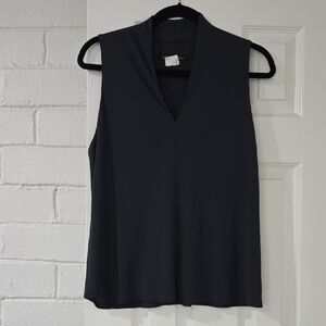 Lida Baday Elegant Navy Sleeveless Top Size Large
